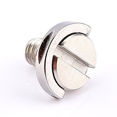 Stainless Steel D Shaft D-Ring 1/4 Inch Fixing Screw for Camera Tripod Monopod Quick Release Plate (Sliver)