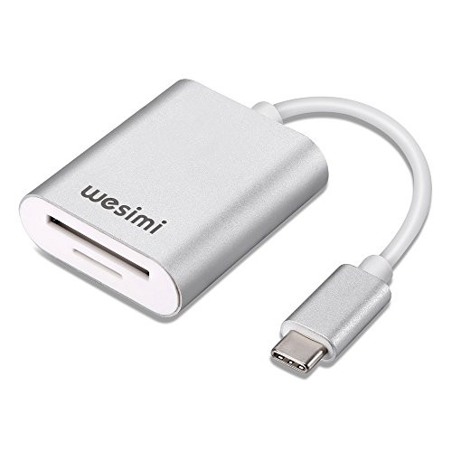 USB C SD Card Reader,wesimi USB C Memory Card Reader Adapter Aluminum Superspeed USB 3.0 SD Card Reader Adapter for SD Card/Micro SD Card/TF Card for MacBook Pro and More USB C Devices