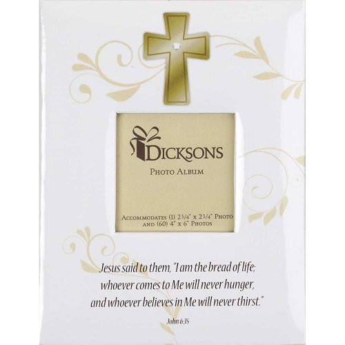 First Communion John 6:35 White 6.5 x 5 Hardboard Photo Album