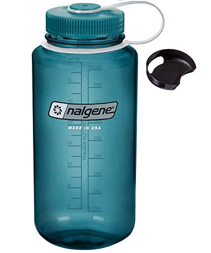 Bike A Mile Nalgene Tritan 32oz Wide Mouth BPA-Free Water Bottle Including A Removable SplashGuard (SplashGuard Colors May Vary) (Cadet, 32-Ounces)