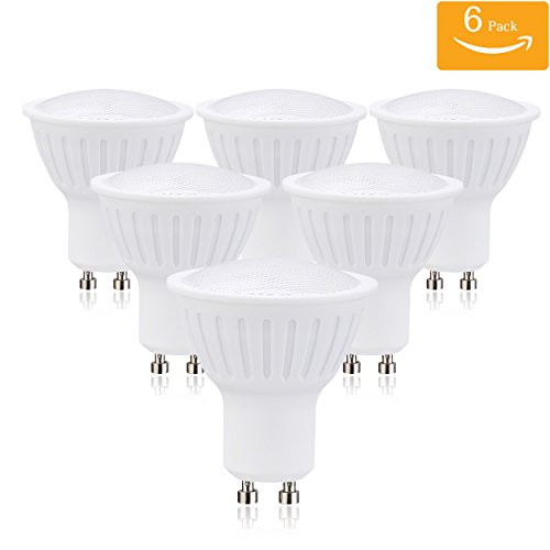 (Pack of 6) GU10 Dimmable LED Bulb, 5W (50W Equivalent), 500 Lumen, 2700K (Warm White), CRI90+, Flood Light Bulb, 120° Beam Angle, GU10 Base