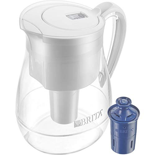 Brita Large 10 Cup Water Filter Pitcher with 1 Longlast Filter, Reduces Lead, BPA Free  Monterey, Cloud White