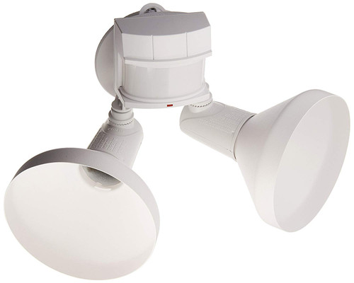 Heath Zenith HZ-5318-WH Halogen Flood Light, DualBrite Motion-Activated, White