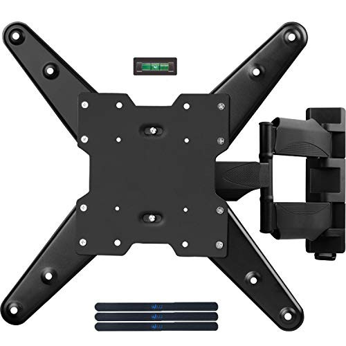 WALI TV Wall Mount Bracket with Full Motion Articulating Extend Arm for Most 26-50 inches LED, LCD Flat Screen TVs up to 88lbs VESA 400x400mm with Tilting for Display (MA4602), Black