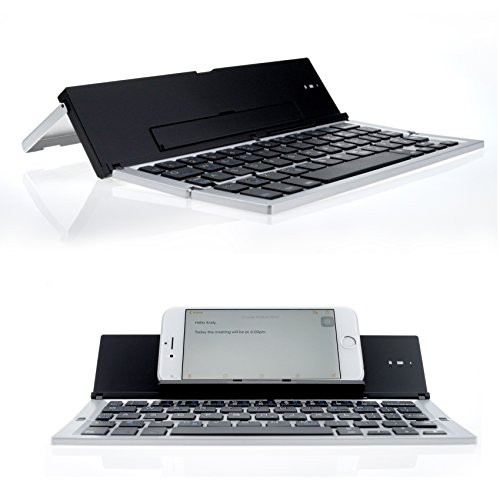 Folding Keyboard,Geyes Portable Foldable Wireless Bluetooth Keyboard with Portable Pocket Size, Aluminum Alloy Housing for iPhone,iPad, Tablet,Laptops and Smartphones