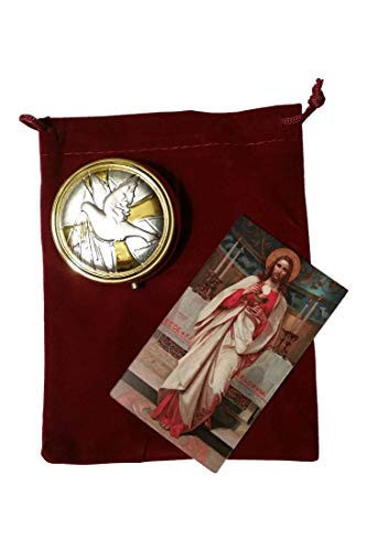 Inspire Nation Confirmation PYX Gold and Silver Tone Holy Dove with Locking Hinge and Liner 2 Inch