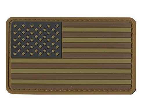 MORTHOME US Flag PVC Hook and Loop Rubber Patch (Regular/Brown and Tan)