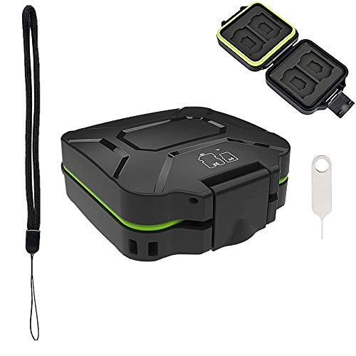 8 Slots Compact SD TF Memory Card Case Holder Storage Protector for 4 SD SDHC SDXC Cards + 4 Micro SD MSD TF Cards, with Lanyard & Card Removal Pin Tool