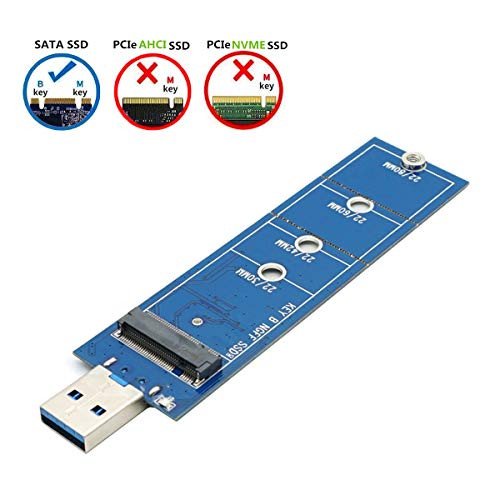 ELIATER M.2 to USB3.0 Adapter, M.2 B Key SATA SSD to USB 3.0 Adapter, External USB to 2280 M2 Drive Adapter, NGFF Converter Reader Card