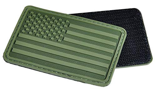 MORTHOME US Flag Rubber Hook and Loop Patch (Left Arm/OD Green)