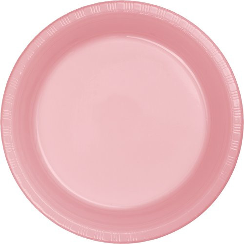 Creative Converting Touch of Color 20 Count Plastic Lunch Plates, Classic Pink