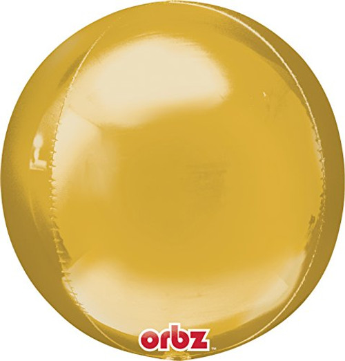 Anagram International Orbz Gold Flat Balloon, 16", Multicolor Anagram International Orbz Gold Flat Balloon, 16", Multicolor