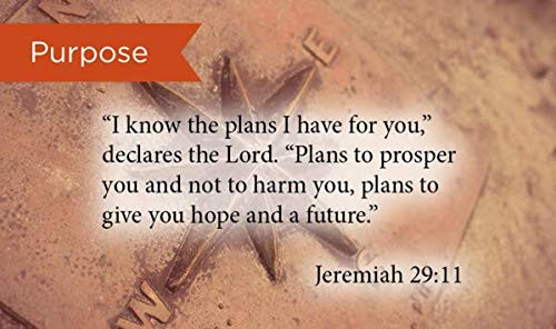 Pass Along Pocket Scripture Cards, Purpose, Jeremiah, 29:11 Pack of 25