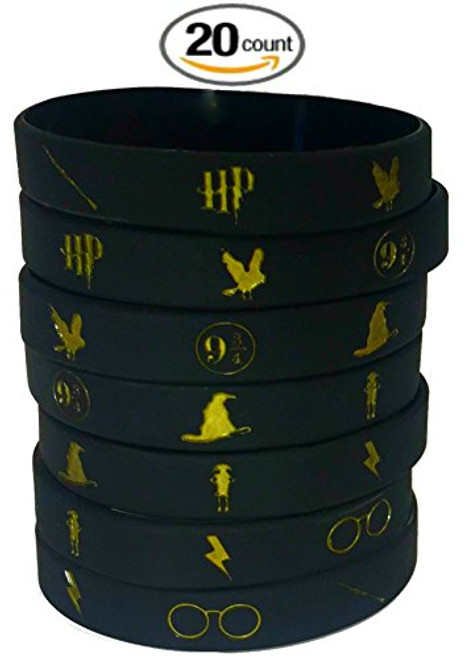 20 pc Harry Potter Silicon Wristbands / Kids Party Favors (Adult, Style 1) 20 pc Harry Potter Silicon Wristbands / Kids Party Favors (Adult, Style 1)