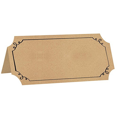 Amscan 340178 Kraft Paper Tent Card 4" x 2" Multicolor