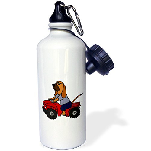3dRose Funny Bloodhound Redneck Dog Riding Red ATV-Sports Water Bottle, 21oz (wb_200472_1), 21 oz, Multicolor 3dRose Funny Bloodhound Redneck Dog Riding Red ATV-Sports Water Bottle, 21oz (wb_200472_1), 21 oz, Multicolor