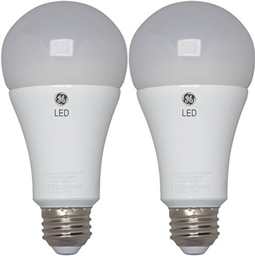 GE Lighting 30915 LED 17-Watt (100-watt replacement) 1600-Lumen A21 Light Bulb with Medium Base, 2-Pack