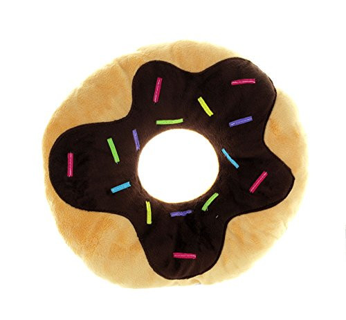 Snuggle Stuffs Sprinkles Donut 14" Plush Throw Pillow (Chocolate)