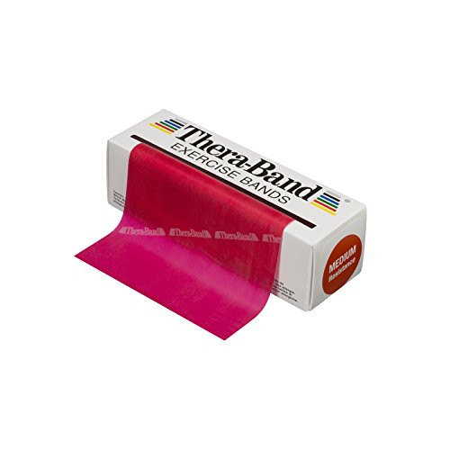 TheraBand Resistance Bands, 6 Yard Roll Professional Latex Elastic Band For Upper Body, Lower Body, & Core Exercise, Physical Therapy, Pilates, At-Home Workouts, & Rehab, Red, Medium, Beginner Level 3 TheraBand Resistance Bands, 6 Yard Roll Professional Latex Elastic Band For Upper Body, Lower Body, & Core Exercise, Physical Therapy, Pilates, At-Home Workouts, & Rehab, Red, Medium, Beginner Level 3