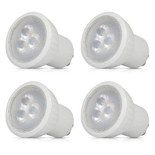 EBD Lighting MR11 GU10 LED Light Bulbs (4 Pack) 3W LED Spotlight 30W Halogen Bulbs Equivalent 6000K Daylight White Non-Dimmable GU10 Track Lighting, Recessed Light AC85-265V