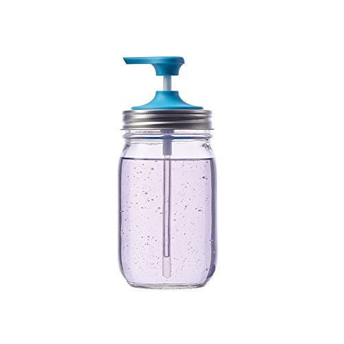 Jarware 82648 Soap Pump Lid for Regular Mouth Mason Jars, Blue
