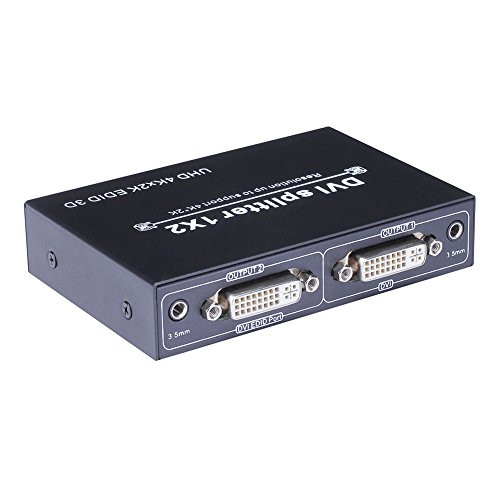 DVI Splitter 1 Input 2 Outputs Dual DVI-D Splitter Support Full HD 1080p 4K2K UHD EDID 3D Display Port 2xdvi-i Splitter dongle for PC Monitor