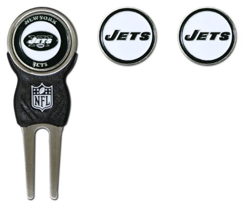 Team Golf NFL New York Jets Divot Tool with 3 Golf Ball Markers Pack, Markers are Removable Magnetic Double-Sided Enamel Team Golf NFL New York Jets Divot Tool with 3 Golf Ball Markers Pack, Markers are Removable Magnetic Double-Sided Enamel