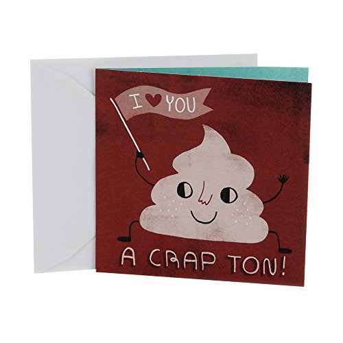 Hallmark Studio Ink Birthday Card, Anniversary Card, Mothers Day Card, Fathers Day Card (I Love You A Crap Ton)