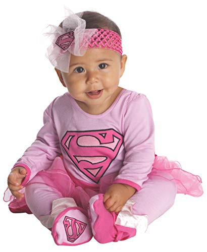 Rubie's Costume DC Comics Supergirl Onesie And Headpiece, Pink, 6-12 Months