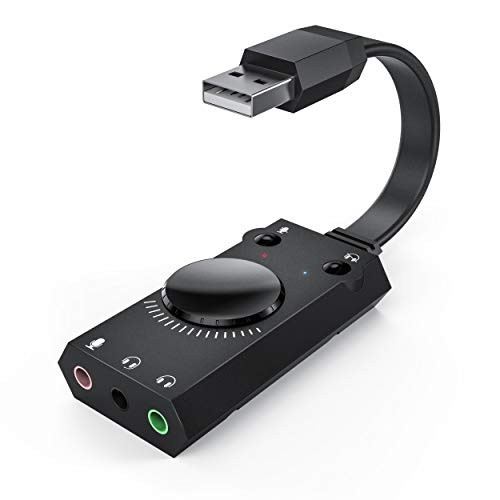 USB Sound Card,TechRise USB External Stereo Sound Adapter Splitter Converter with Volume Control for Windows and Mac,Plug & Play No Drivers Needed USB Sound Card,TechRise USB External Stereo Sound Adapter Splitter Converter with Volume Control for Windows and Mac,Plug & Play No Drivers Needed