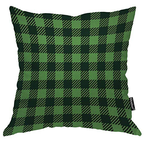 Moslion Plaid Pillows Retro Green Black Gingham Square Tartan Buffalo Check Throw Pillow Cover Decorative Pillow Case Square Cushion Accent Cotton Linen Home 18x18 Inch Moslion Plaid Pillows Retro Green Black Gingham Square Tartan Buffalo Check Throw Pillow Cover Decorative Pillow Case Square Cushion Accent Cotton Linen Home 18x18 Inch