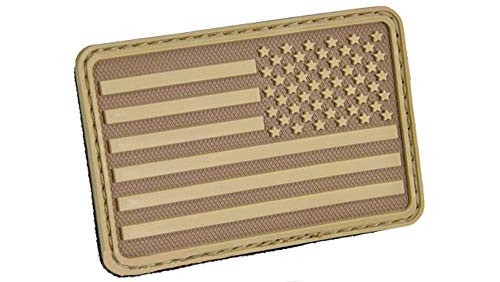 MORTHOME US Flag Rubber Hook and Loop Patch (Right Arm/Coyote)