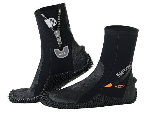 SEAC Basic HD 5mm Neoprene Scuba Boots with Side Zipper, XX-Small