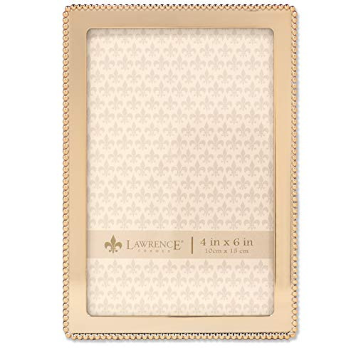 Lawrence Frames 4x6 Gold Metal Classic Bead Picture Frame,