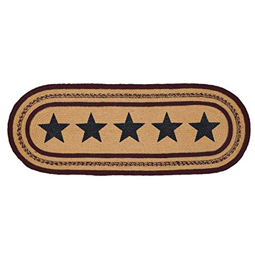 VHC Brands 27553 Americana Primitive Tabletop & Kitchen - Potomac Tan Stencil Stars Jute Runner, 13" x 36" VHC Brands 27553 Americana Primitive Tabletop & Kitchen - Potomac Tan Stencil Stars Jute Runner, 13" x 36"