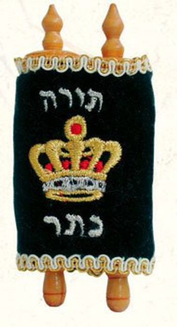 Mini Childrens Sefer Torah with Navy Velvet Cover in a Box 4" Mini Childrens Sefer Torah with Navy Velvet Cover in a Box 4"