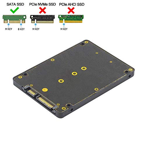 GODSHARK M.2 Adapter to 2.5 SATA Enclosure, B & M Key SATA Based NGFF SSD Converter to 2.5 Inch SATA 3.0 Card Support 2230 2242 2260 2280 Hard Drive with 7mm Case