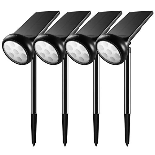 YUNLIGHTS Solar Lights Outdoor, Waterproof 9 LED Solar Landscape Light Outdoor, Adjustable Solar Garden Spotlights with Auto On/Off for Yard, Pathway, Walkway, Driveway, Pool, Patio (4 Pack)