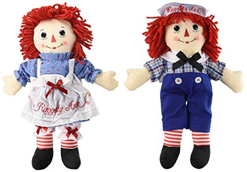 Aurora Bundle of 2 Dolls - Large 16'' Classic Raggedy Ann and Raggedy Andy Aurora Bundle of 2 Dolls - Large 16'' Classic Raggedy Ann and Raggedy Andy