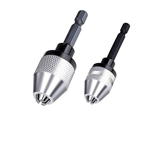TANG SONG 1/4 Inch Hex Shank Keyless Drill Chuck Quick Change Adapter Converter drill adapter (0.3-6.5mm 0.3-3.6mm)
