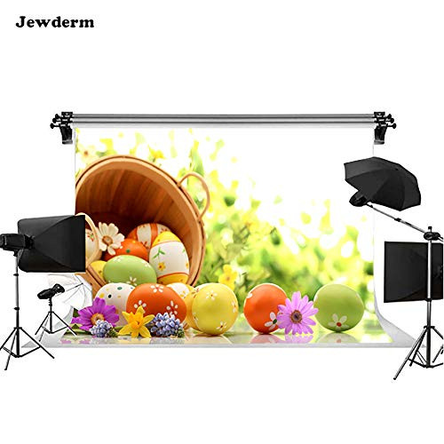 Jewderm Photography Backdrops 9x6t Happy Easter Colorful Eggs Photo Backgrounds Decoration for Studio Props