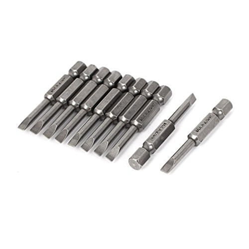 uxcell 1/4" Hex Shank 4mm Magnetic Slotted Insert Screwdriver Bit 10Pcs
