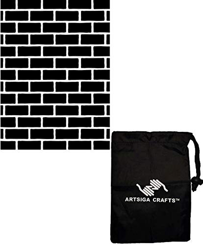 Darice Embossing Folders for Card Making Brick 4.25 x 5.75 1218-108 Bundle with 1 Artsiga Crafts Small Bag