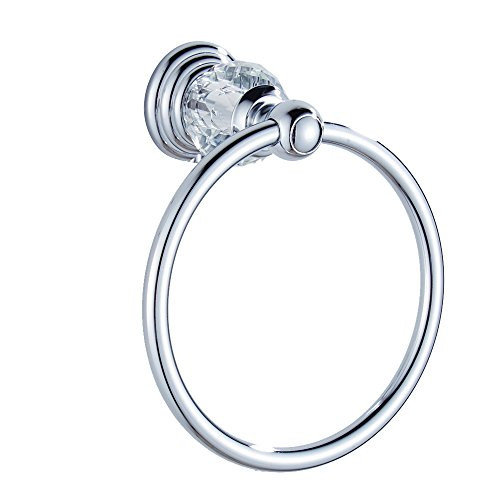 AUSWIND Chrome Towel Ring Clear Crystal Glass Wall Mounted Bathroom Accessories WT