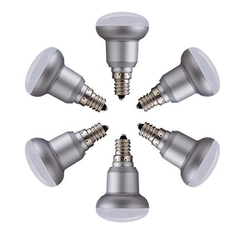 (Pack of 6)30Watt Edison Light Bulb Sliver BR14 R14 E12 4000k Nature White Base Non-Dimmable ,3W LED Light Bulb for ceiling fan and other indoor decorative lighting