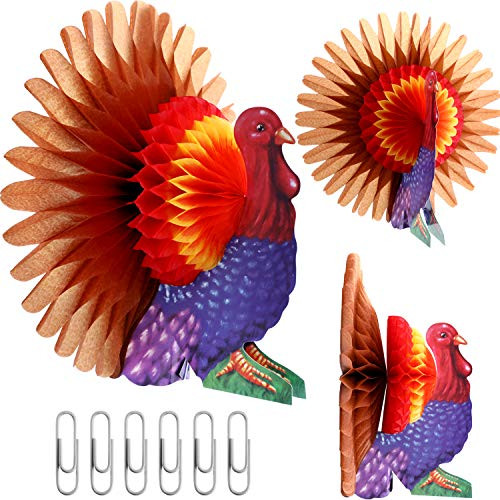 Gejoy 3 Pieces Tissue Turkey Centerpiece Honeycomb Centerpiece Table Decoration for Thanksgiving Party Supplies Decoration Gejoy 3 Pieces Tissue Turkey Centerpiece Honeycomb Centerpiece Table Decoration for Thanksgiving Party Supplies Decoration