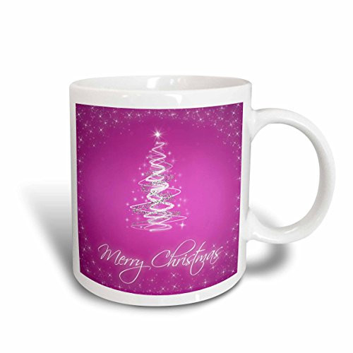 3dRose Merry Christmas Cards with Tree Pink Ceramic Mug, 11-Ounce 3dRose Merry Christmas Cards with Tree Pink Ceramic Mug, 11-Ounce
