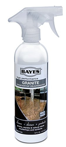 Bayes Premium Eco-Friendly Granite Countertop Cleaner and Rejuvenator Spray, 16-Ounce (Pack of 6)