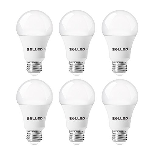 SOLLED 100 Watt Equivalent LED Light Bulbs Daylight 5000K, A19 LED Bulbs E26 Meduim Base LED House Light Bulbs 11W,100-240V, 1100LM, CRI80+, Non-Dimmable - 6 Pack