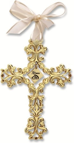 Cathedral Art 50th Anniversary Cross Ornament - Beautiful & Traditional 50th Anniversary Gift Idea by